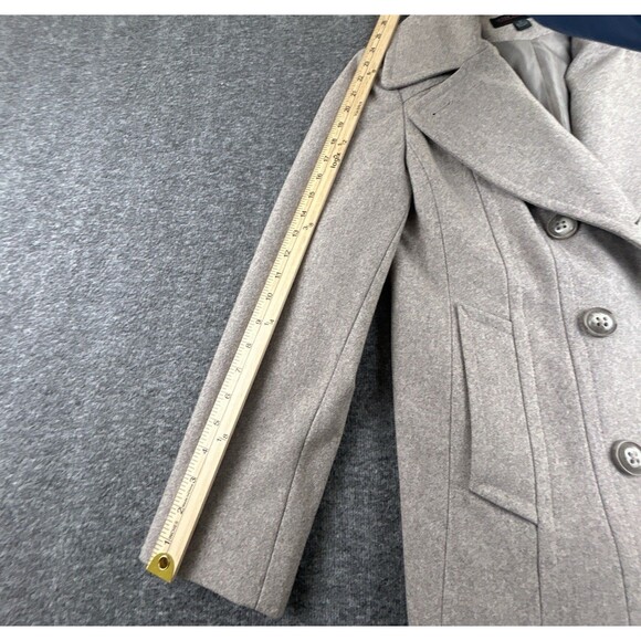 Jason Kole Peacoat Women’s Size S Wool Blend Double Breasted Oatmeal Color - Picture 8 of 10